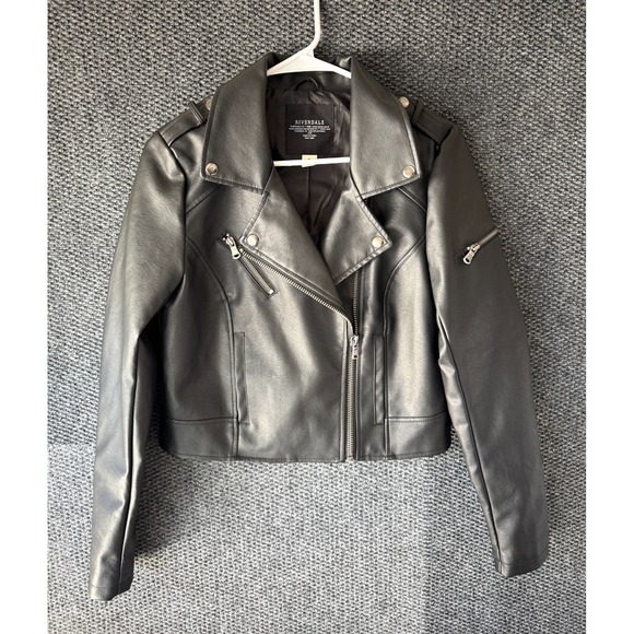 Riverdale Womens Black South Side Serpents Faux Leather Biker Jacket Size Small - Picture 3 of 13